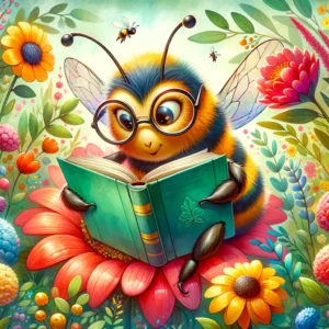 Biene, die ein Buch liest